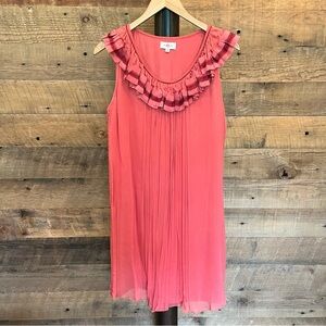 MINTEE Pink Crepe Chiffon Dress With Silk Lining, Size 6